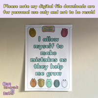 Thumb Buddy Positive Affirmation Posters Digital PDF File To Print At Home