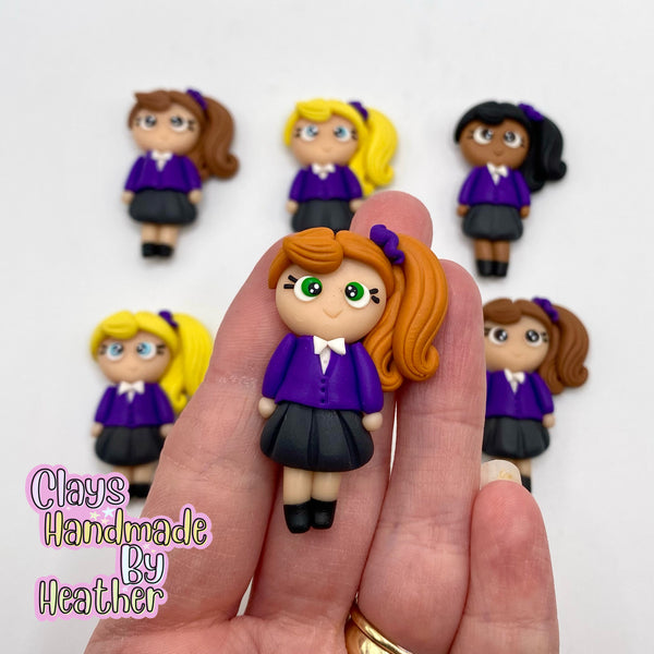 Purple Schoolgirl Red Hair (MADE TO ORDER)
