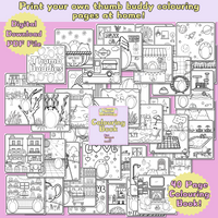 Thumb Buddy 40 Page Colouring Book Digital PDF File To Print At Home