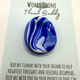 Blue Marble Worry Stone Thumb Buddy