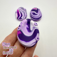 Purple Flower Worry Stone Thumb Buddy