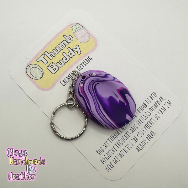 Positive Purples Thumb Buddy Calming Keyring