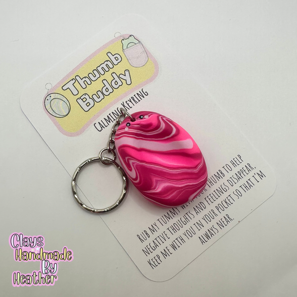 Positive Pinks Thumb Buddy Calming Keyring