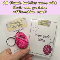 Positive Pinks Thumb Buddy Calming Keyring