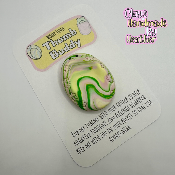 Spring Flowers Worry Stone Thumb Buddy