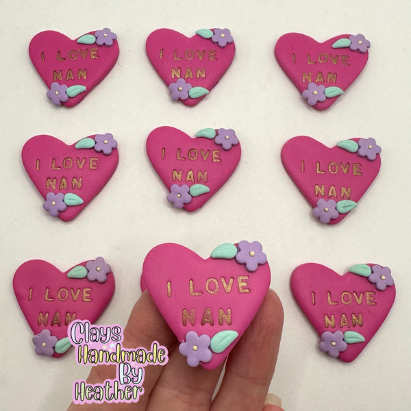 Mother’s Day “I Love Nan” Pink Heart