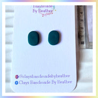 Teal Handmade Polymer Clay Earrings Studs